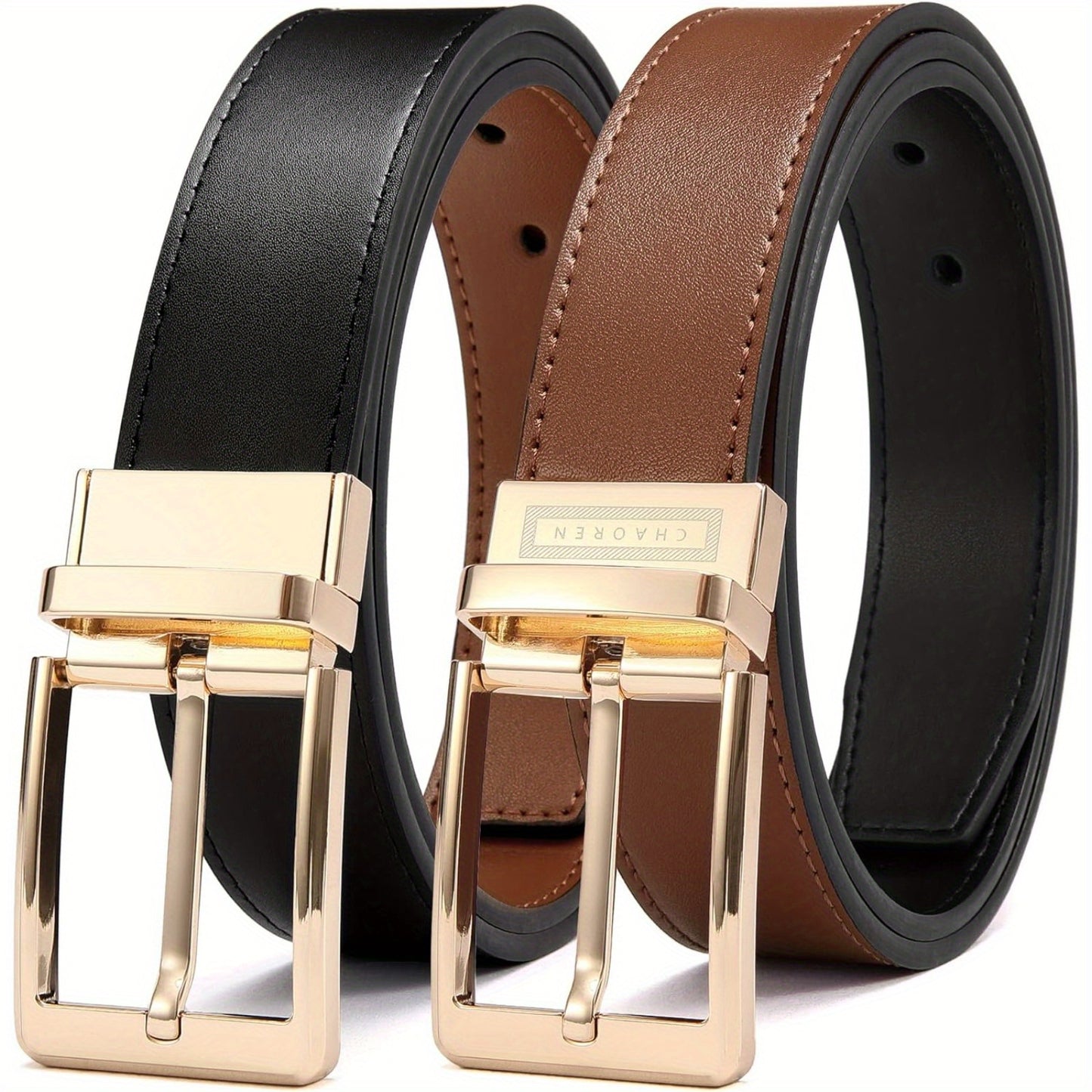 1.4" Genuine Leather Reversible Belt for Men