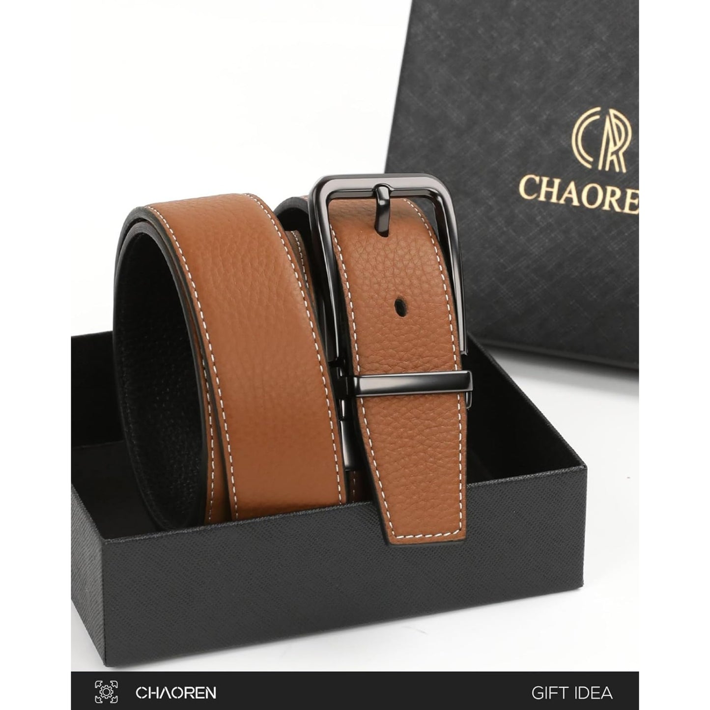 1.4" Genuine Leather Reversible Belt for Men