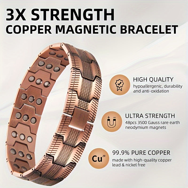 3X Copper Bracelet Triple Ultra Strength Magnets