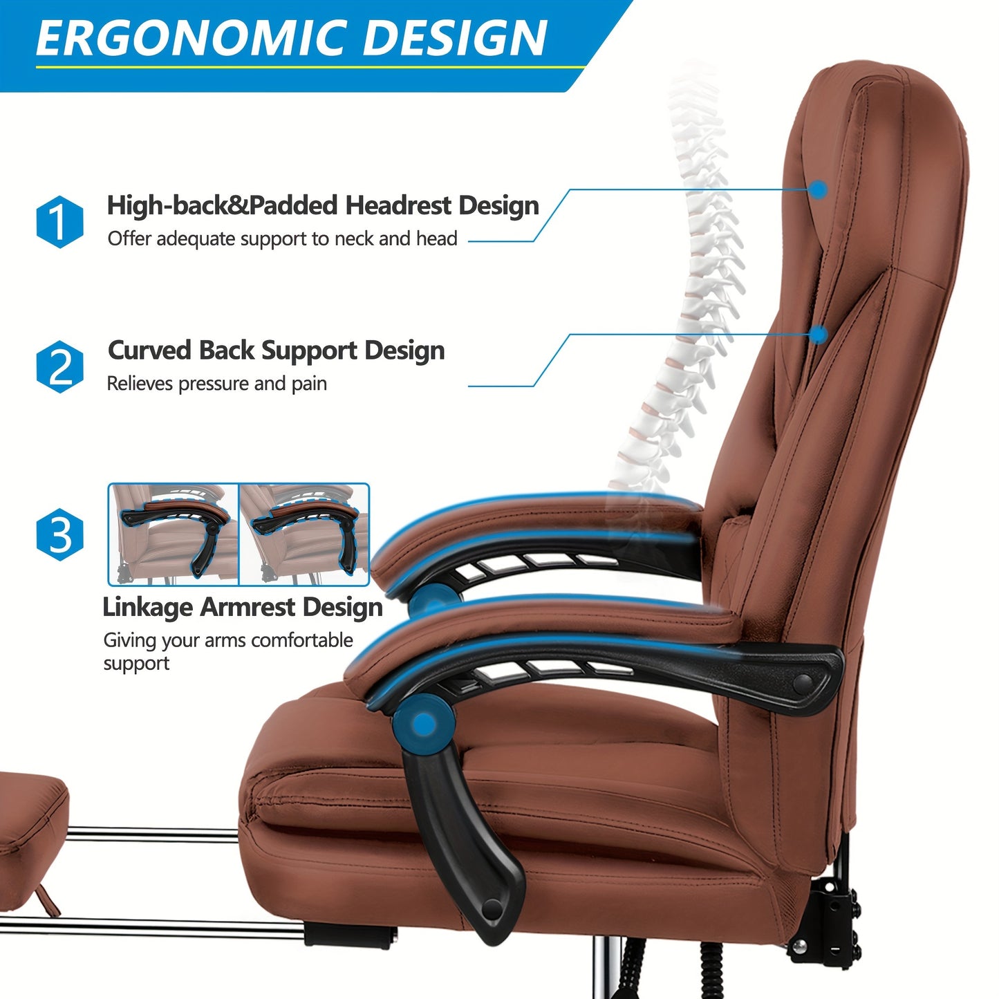 Big / Tall Executive Gaming Chair, Ergonomic, Recliner.