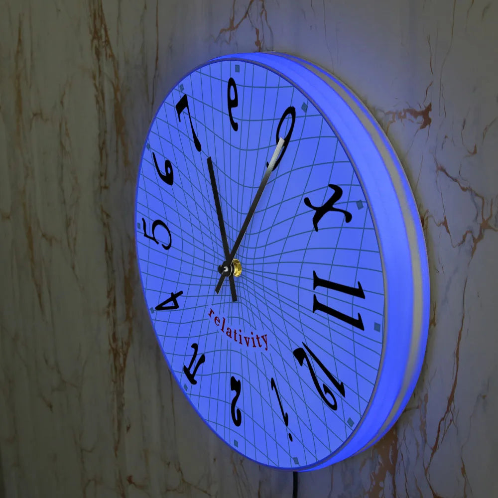 Relativity Theory Math Symbol  Nightlight Wall Clock