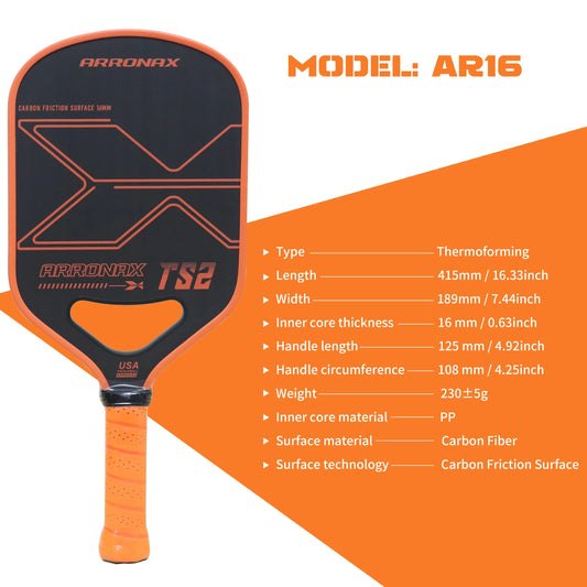 Thermoformed Carbon Fiber Pickleball Paddle, Men's, Women's