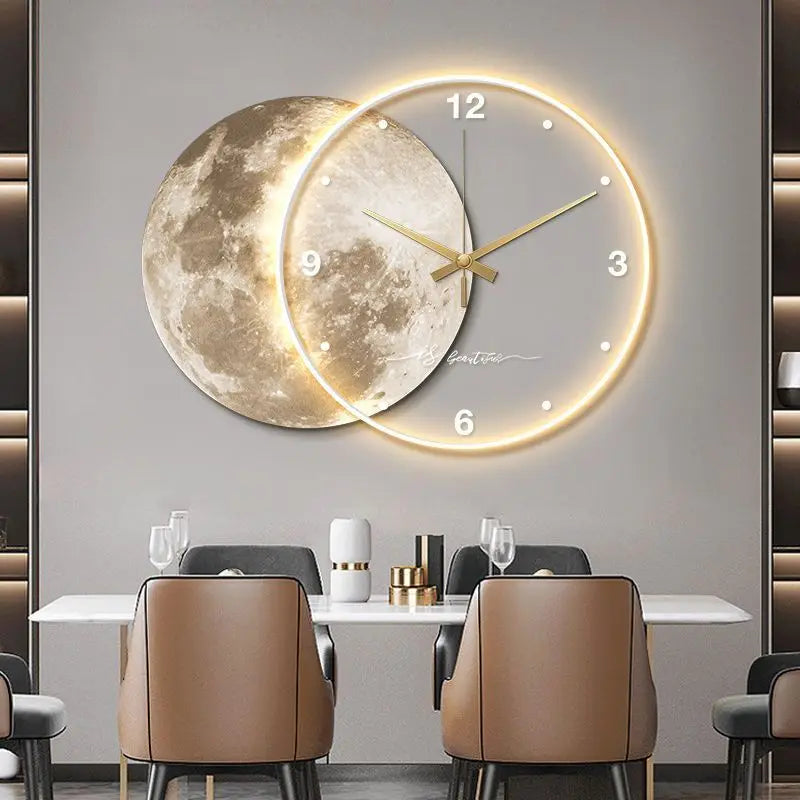 Large Wall Clock, Luxury Moon, Earth Modelling