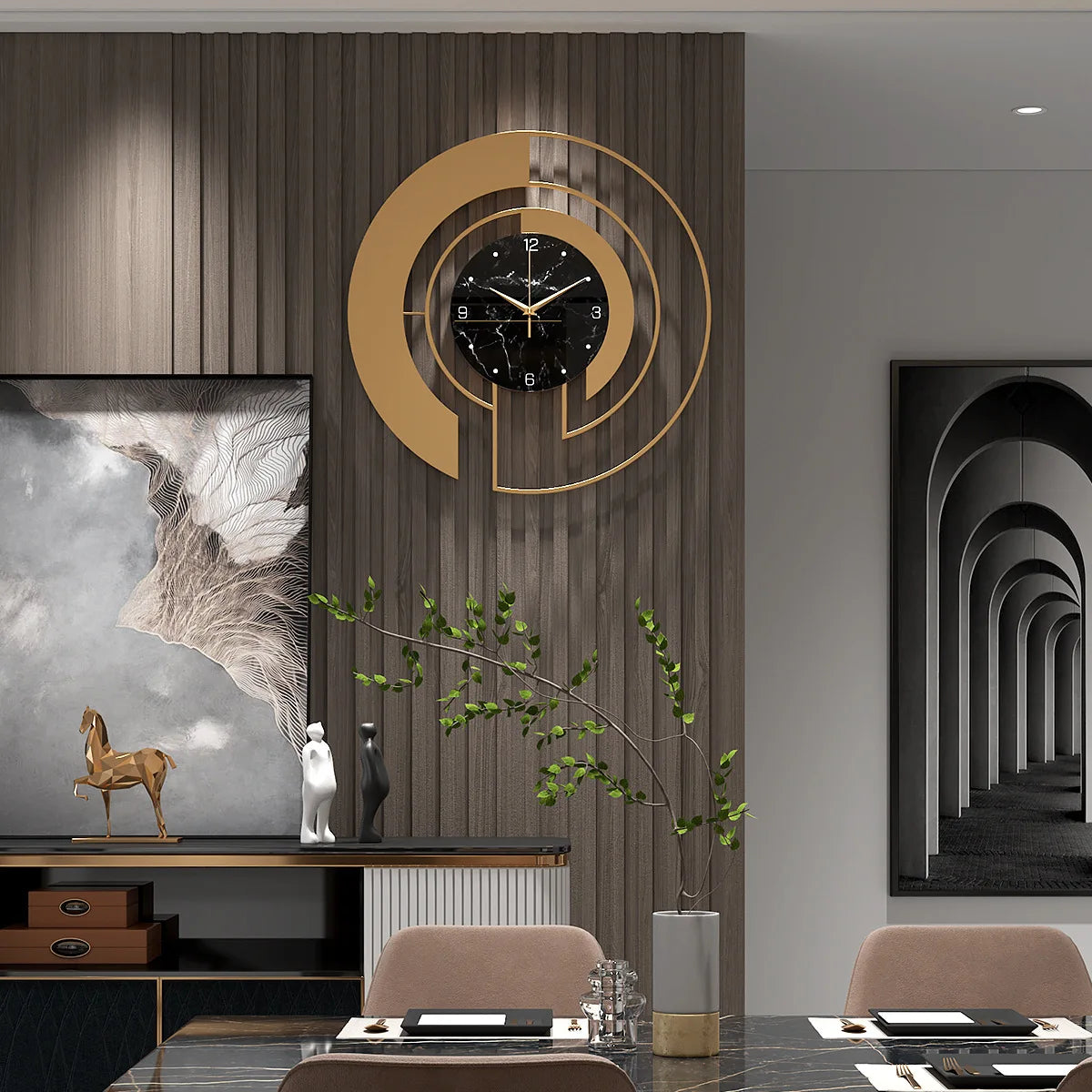 45cm Metal Living Room Luxury Wall Clock