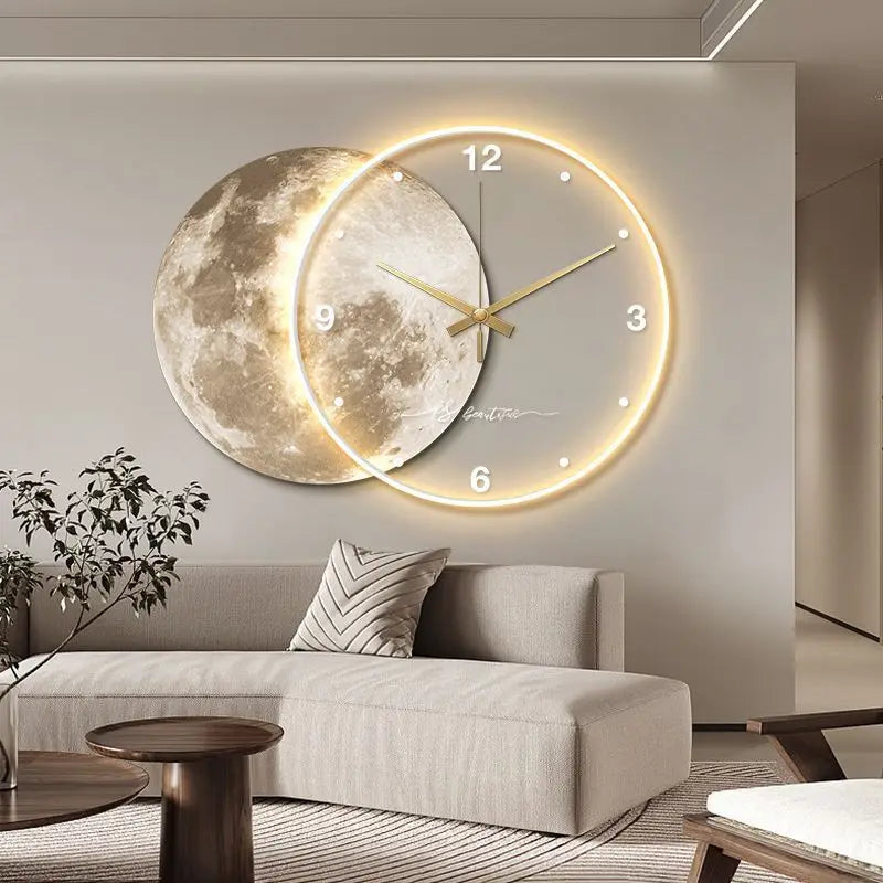 Large Wall Clock, Luxury Moon, Earth Modelling