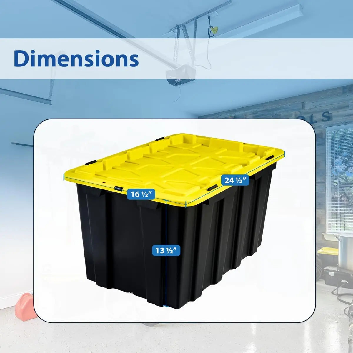 4 PACK - 17 Gallon Plastic Storage Bin