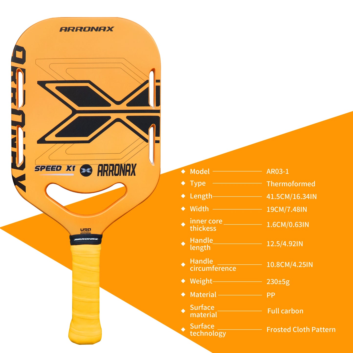 Pickleball Paddle Graphite Textured Surface For Spin