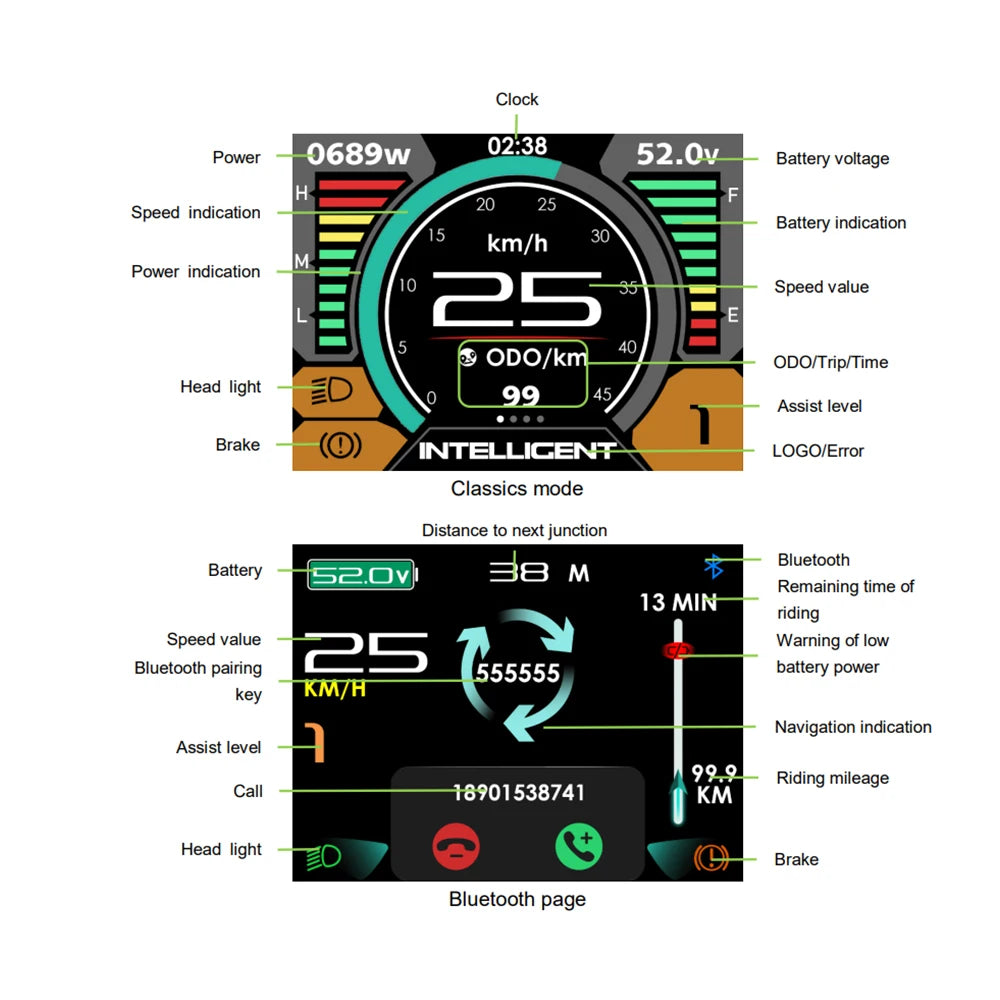 LCD 600C Display UART Bluetooth Function Indicator.