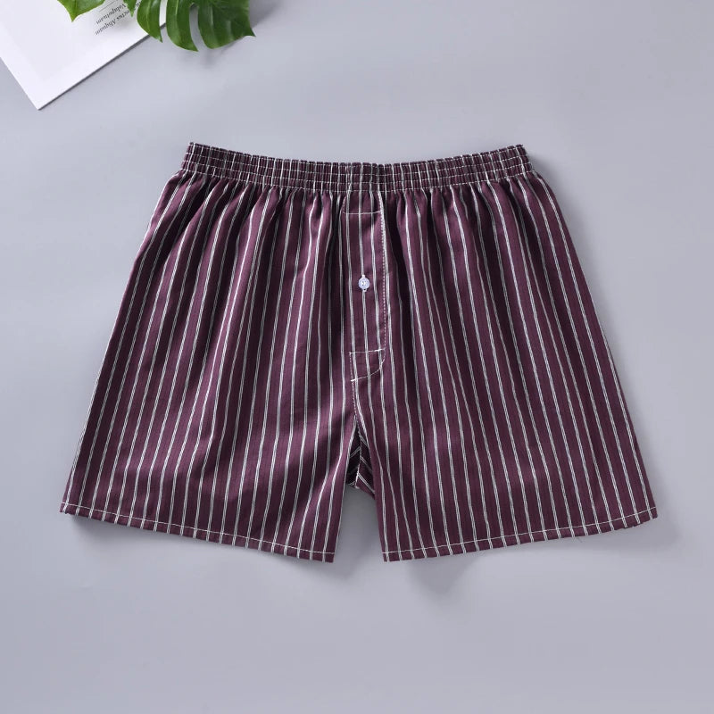 3pcs Boxer Men Shorts 100% Cotton, Loose