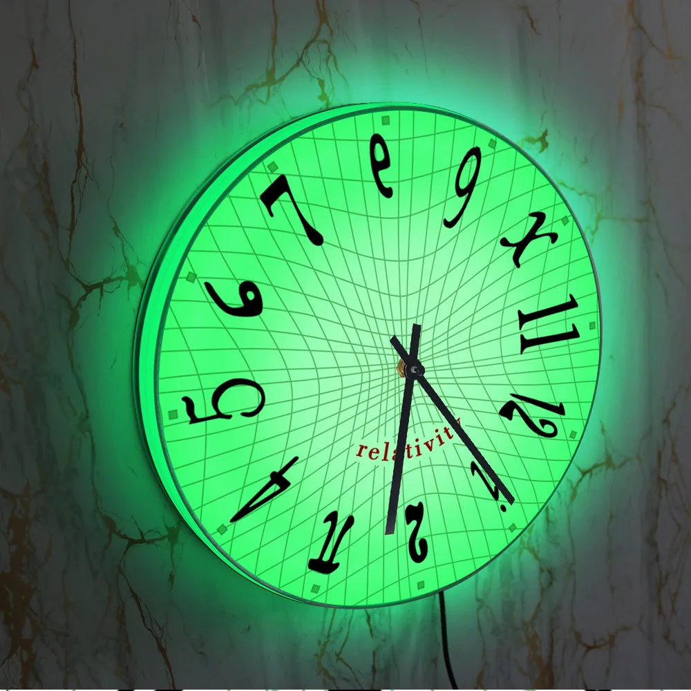 Relativity Theory Math Symbol  Nightlight Wall Clock