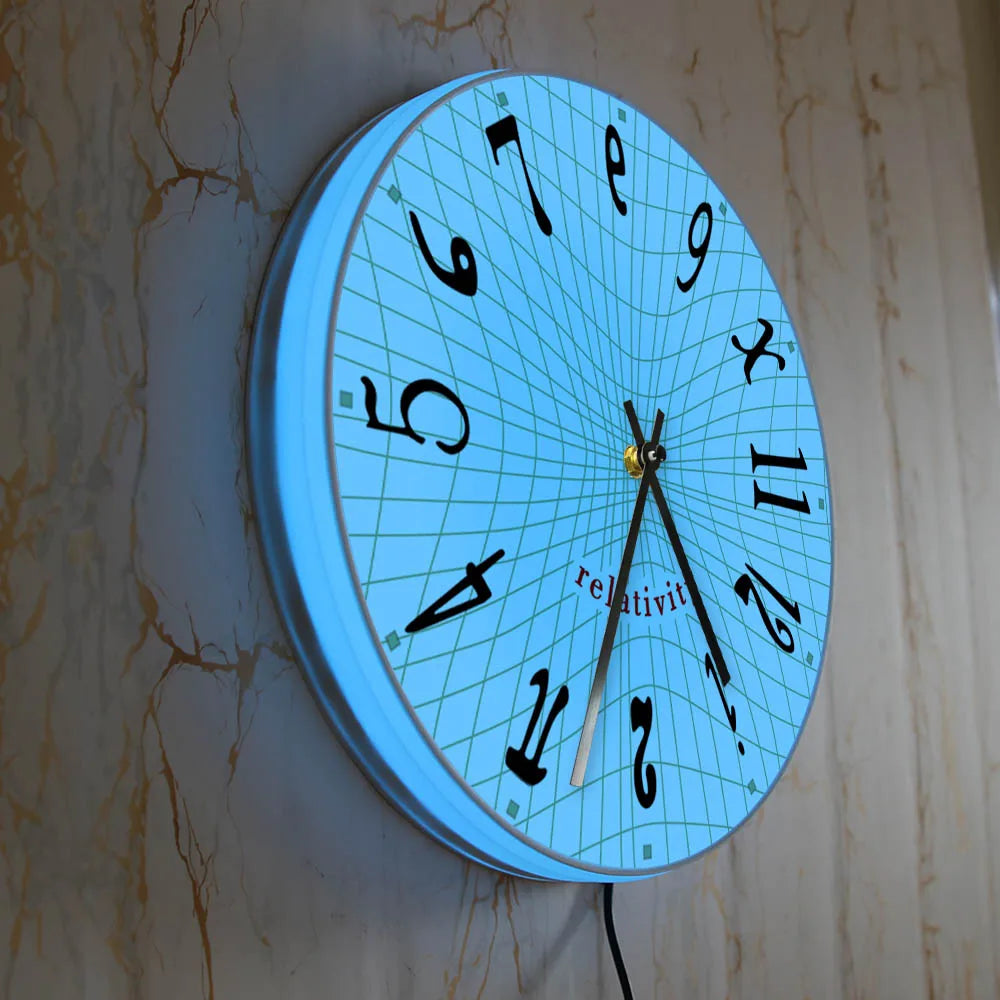 Relativity Theory Math Symbol  Nightlight Wall Clock