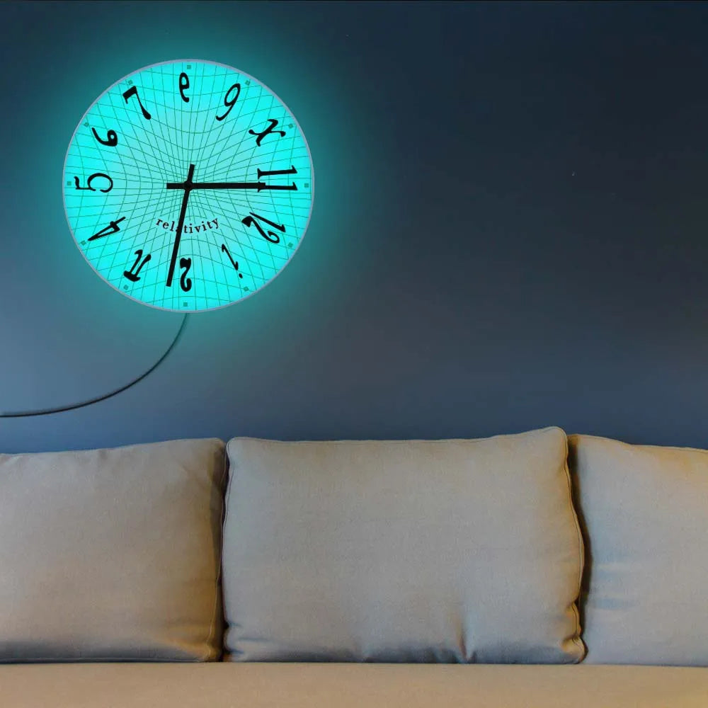 Relativity Theory Math Symbol  Nightlight Wall Clock