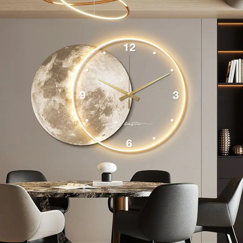 Large Wall Clock, Luxury Moon, Earth Modelling