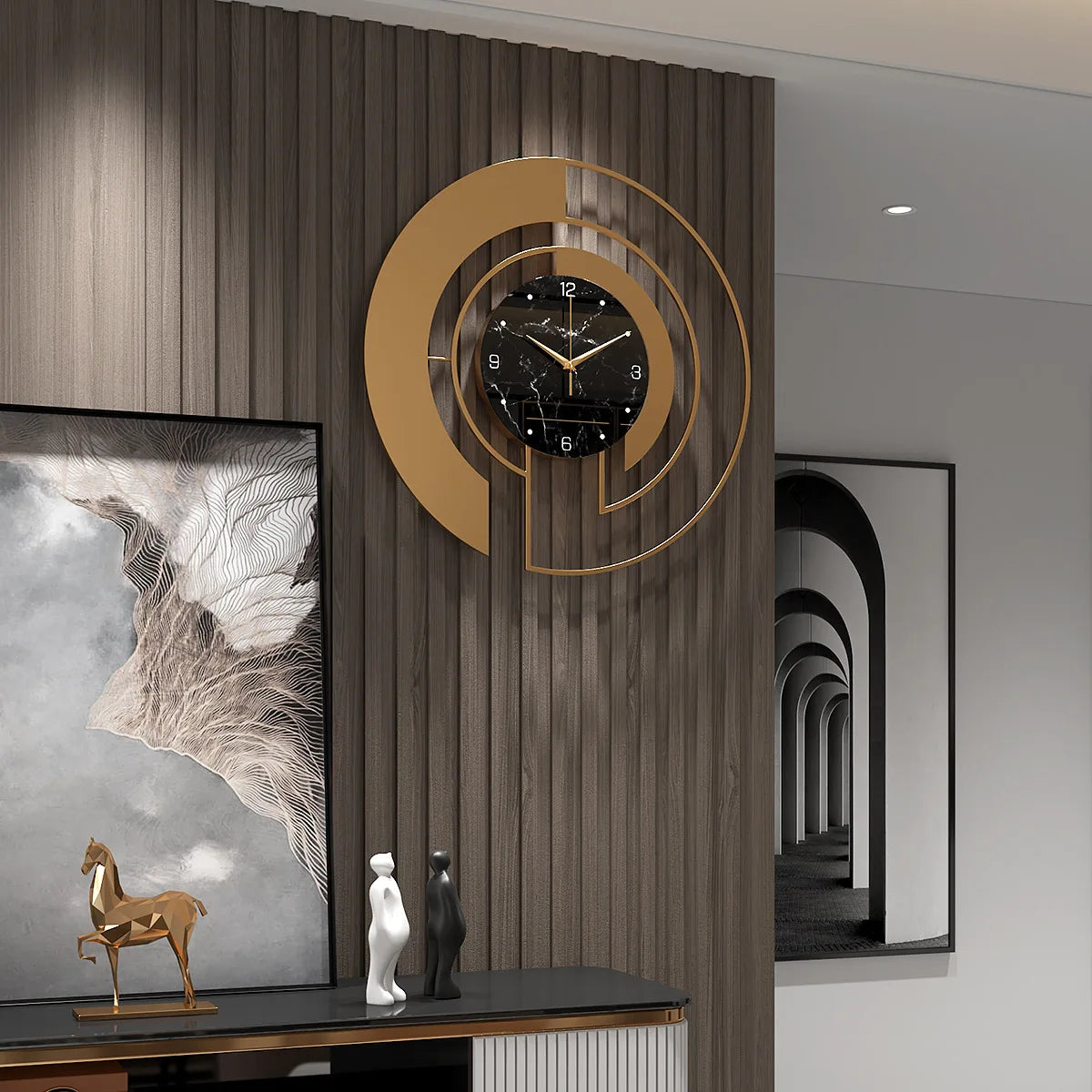 45cm Metal Living Room Luxury Wall Clock