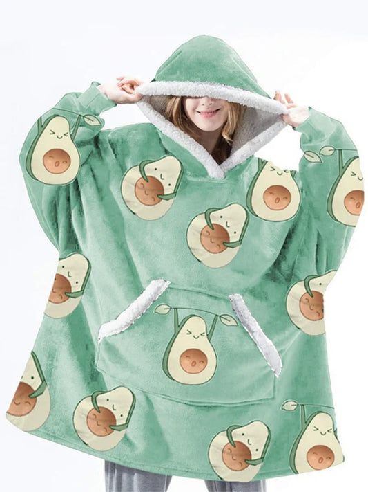 Women Oversized Fleece Hoodie Blanket / Sweatshirt